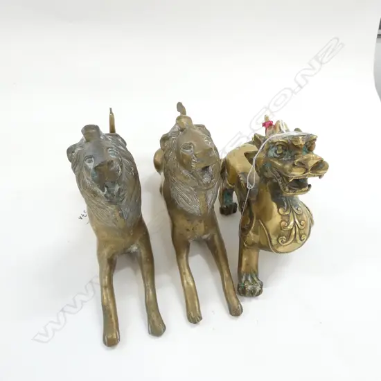 PR OF BRASS LIONS +ONE L 340 MM