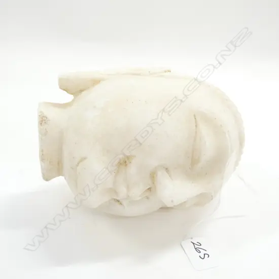HEAVY WHITE MARBLE BUDDHA HEAD H. 230MM
