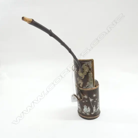 ORIENTAL MOP INLAY OPIUM PIPE H. 240MM