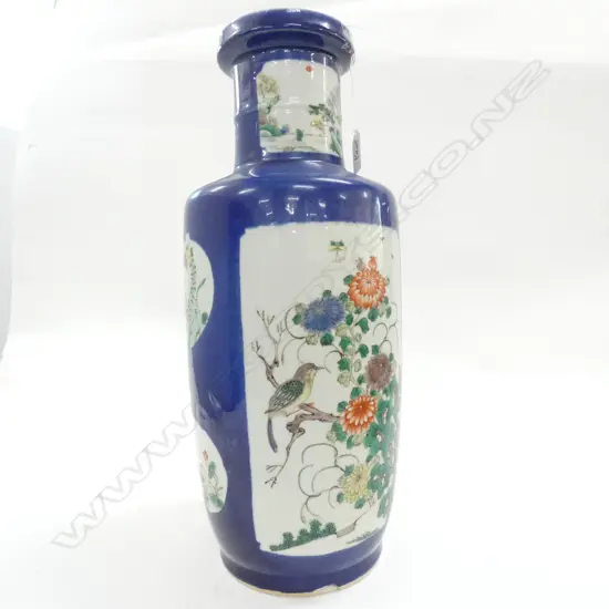 BLUE ORIENTAL VASE H. 455MM QING KANGXI MARK