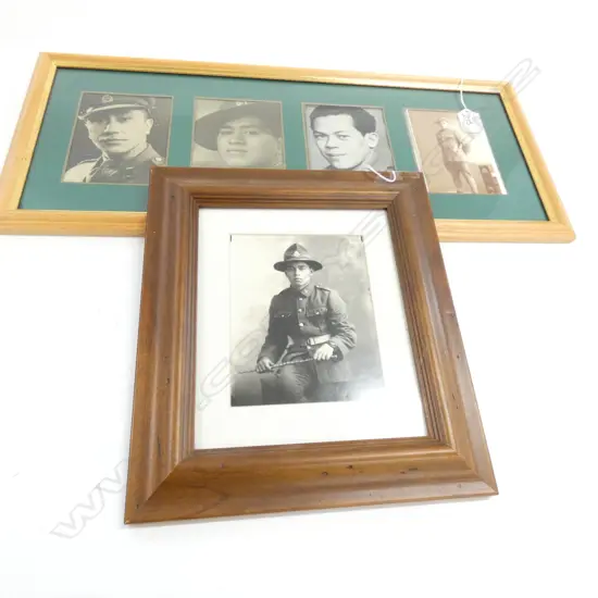 2 FRAMED PHOTOGRAPHS OF MAORI BATTION SOLDIERS 235 X 535MM