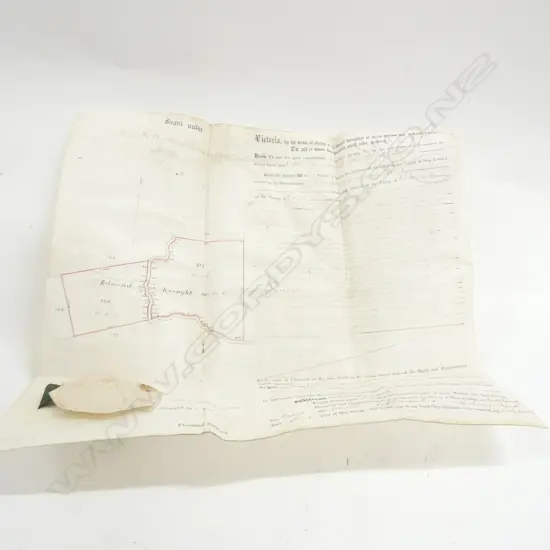 A N.Z LAND DEED C1869 WITH GOVT SEAL