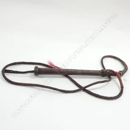 PLAITED RAWHIDE BULL-WHIP