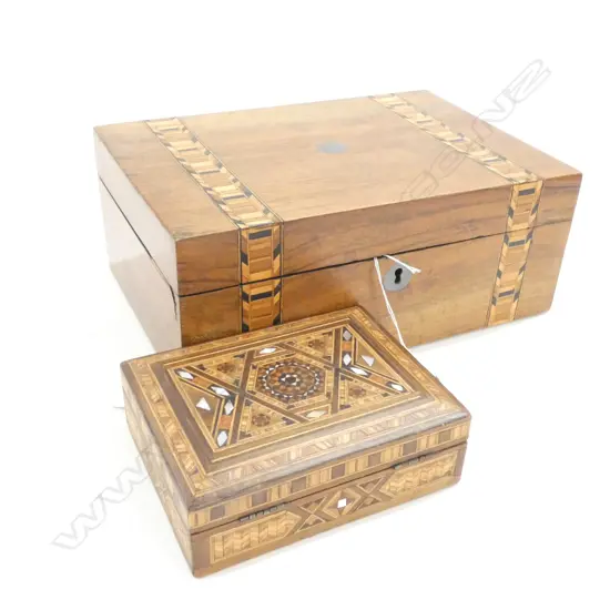 2 WOODEN INLAY BOXES L. 245MM