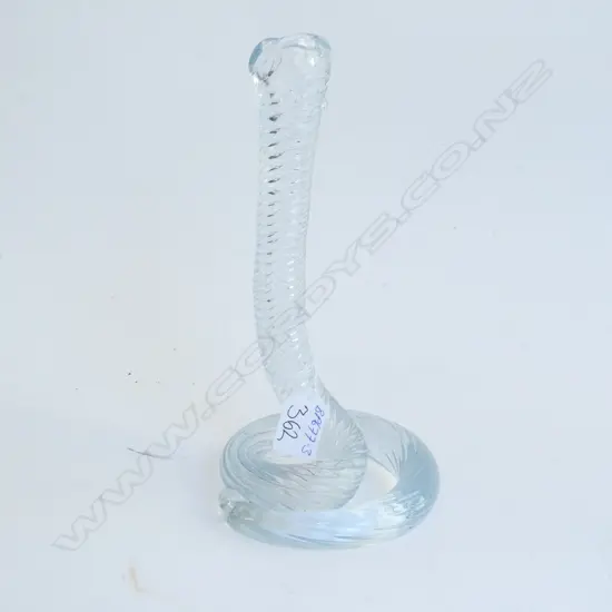 GLASS SNAKE/COBRA VASE RIBBED H.240mm
