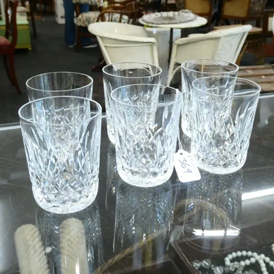 SIX WATERFORD CRYSTAL GLASSES