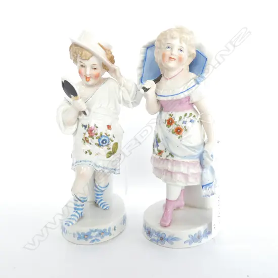 PR CONTA & BOEHME GERMAN FIGURINES ONE HAT DAMAGED H. 180MM