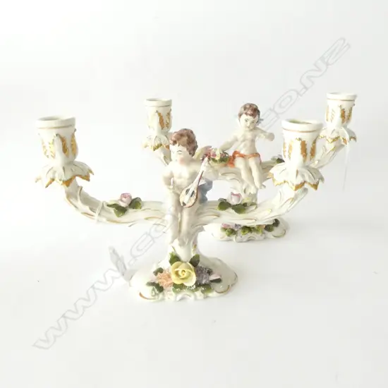 PR CAPODIMONTE CANDLEHOLDERS MINOR LOSS - A FINGER, TOE W. 245MM