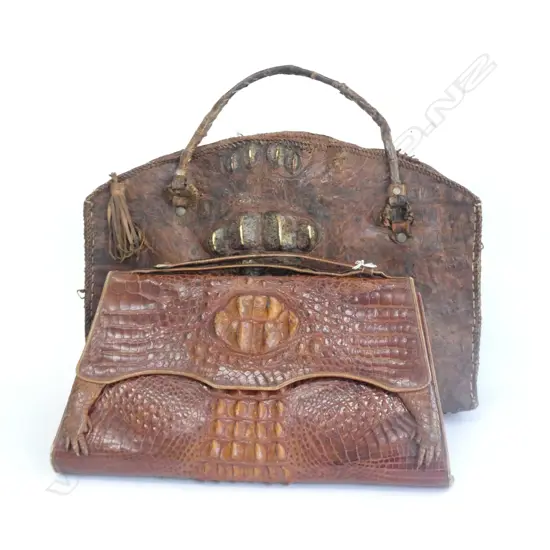 2 ALLIGATOR / CROCODILE BAGS ONE AF L. 380MM