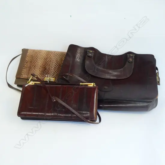 3 VINTAGE HANDBAGS, OROTON ETC