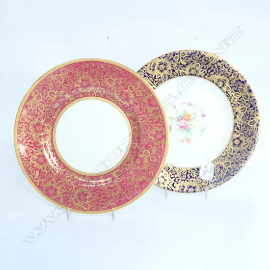 2 MINTON PLATES ORNATELY GILDED Dia.270mm