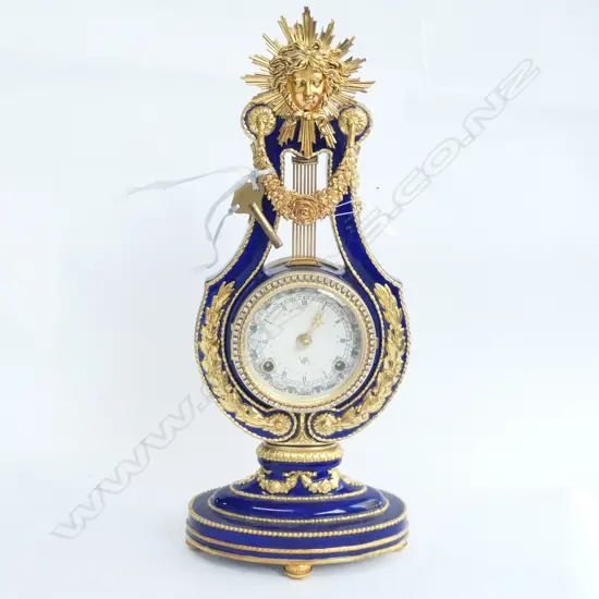 VICTORIA & ALBERT MUSEUM COPY PORCELAIN AND BRASS MARIE ANTOINETTE CLOCK
