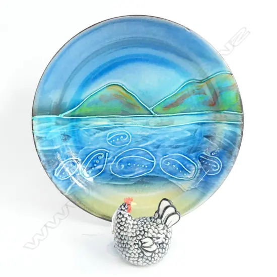 MORRIS & JAMES PLATE + KK POTTERY CHICKEN