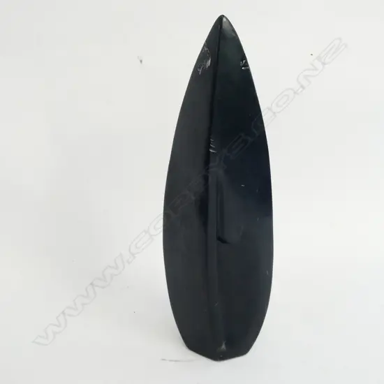 CARVED BLACK STONE ORNAMENT SIGNED PHINEAS