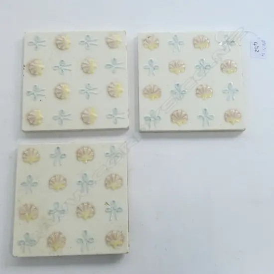 3 19THC MAJOLICA TILES 152 MM SQ