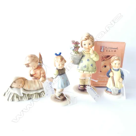 4 X HUMMELS MY WISH IS SMALL--463-----TWO HANDS ONE TREAT--493, ANGELIC SLEEP--25-----GARDEN TREASURES--727