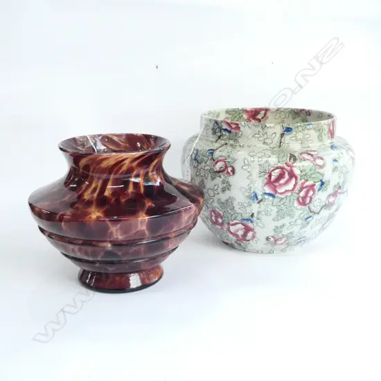 ART GLASS VASE & LEIGHTON BOWL H. 185MM