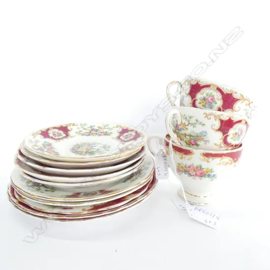 3 RED TRIOS; 2 FOLEY, TUSCAN + 4 EXTRA PLATES 