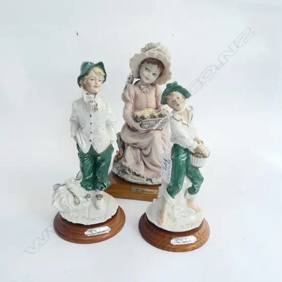 3 ITALIAN FIGURES; PR A. BELCARI + G. ARMANI H. 250MM