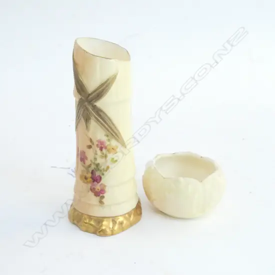 2 SMALL LOCKE & WORCESTER PCES VASE & BOWL