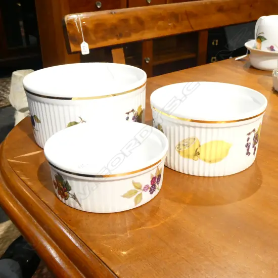 3 R/WORCESTER EVESHAM RAMEKINS 185MM DIA