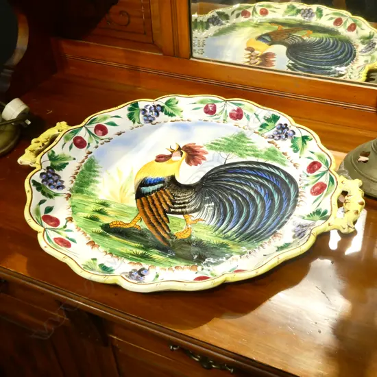 LARGE PLATE DECORATED WITH ROOSTER 