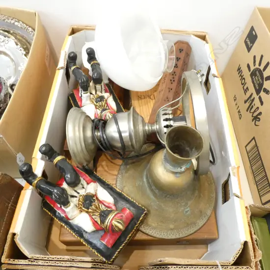 LOT ASST BOXES/BRASS/LAMP ETC