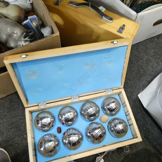 2 CASES VINTAGE LAWN BOWLS 