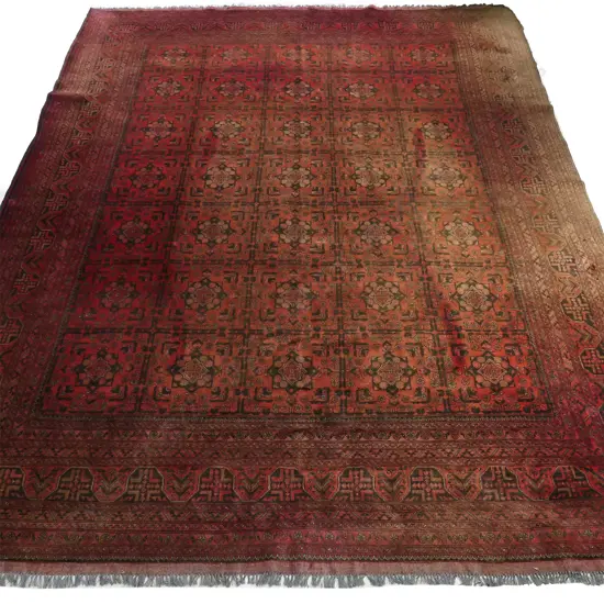 A large Turkoman hand knotted carpet