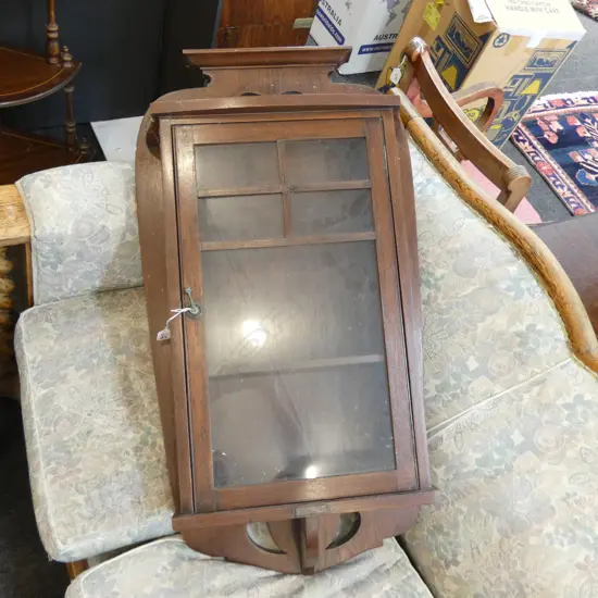 INDIAN GLAZED HANGING CUPBOARD H 960 MM