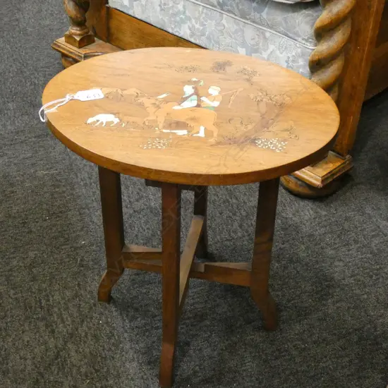 INDIAN SCENE INLAY TABLE H. 400MM