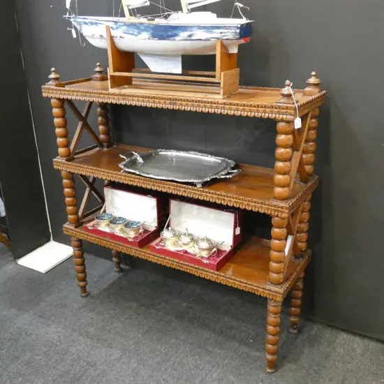 VINTAGE ANGLO INDIAN HARDWOOD DUMB WAITER