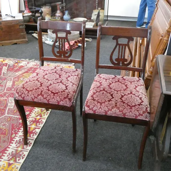 2 MAHOGANY REGENCY STYLE DINING CHAIRS