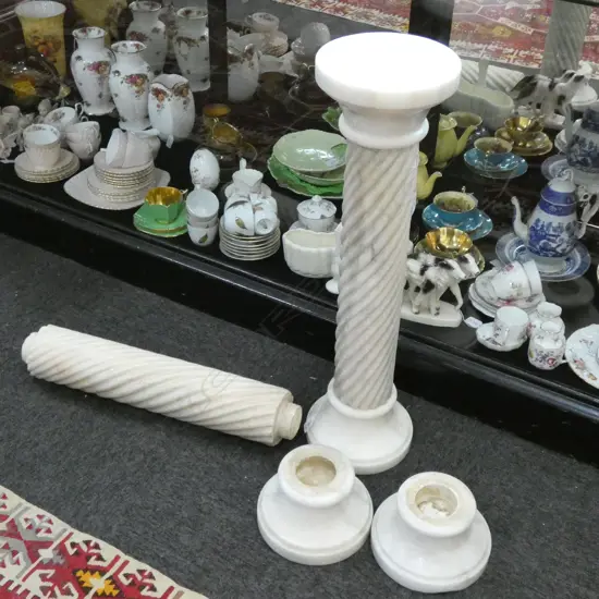 PR OF ALABASTER PILLARS H 790 MM