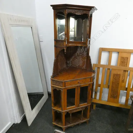 ANGLO-INDIAN CARVED CORNER CABINET H 1860 MM