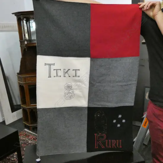 QUILT WITH WORDS 'RURU' & 'TIKI' BY NATIVE AGENT 650 X 980MM