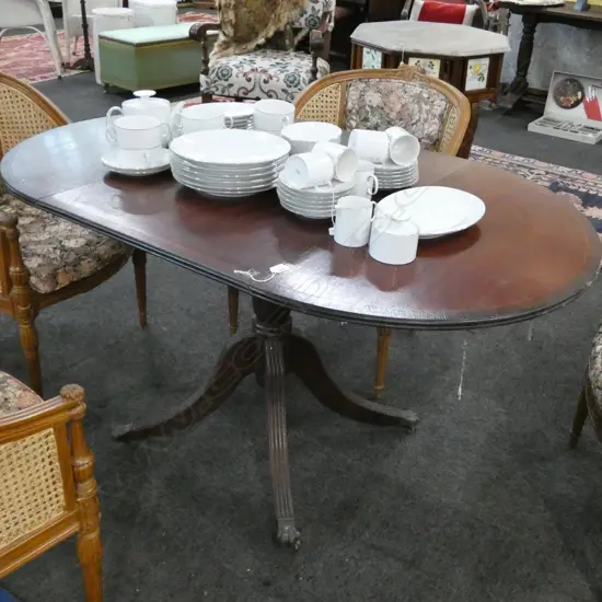 MAHOGANY DROPSIDE DINING TABLE W 890 MM