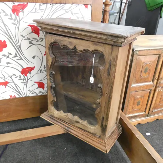 SMALL INDIAN GLAZED CUPBOARD H 680 MM