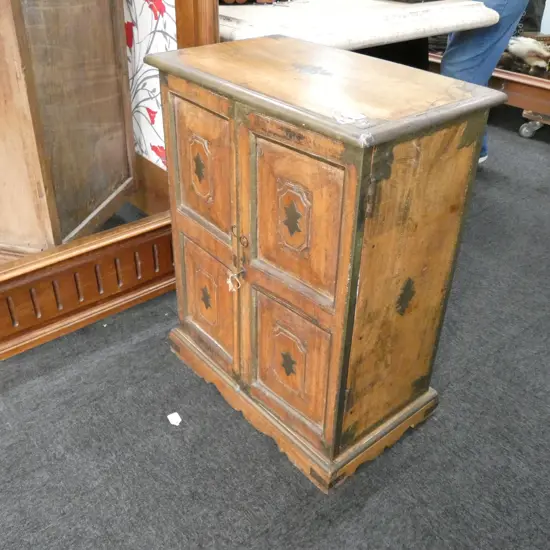 TEAK ANGLO-INDIAN CUPBOARD H 760 MM