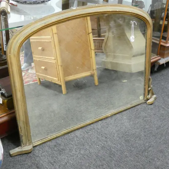 GILT OVERMANTLE MIRROR AF W. 1150MM H. 720MM