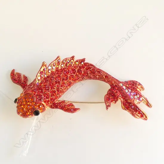 RED FISH COSTUME BROOCH