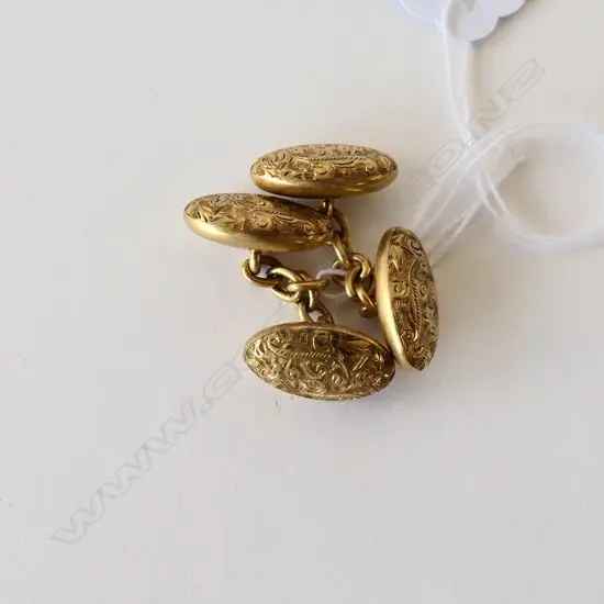 GENTS 18CT CUFFLINKS. 7.6GM