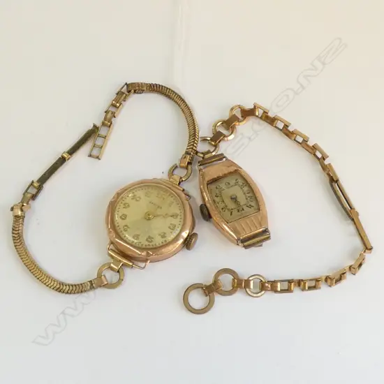 2 9ct GOLD CASED LADY'S WRISTWATCHES