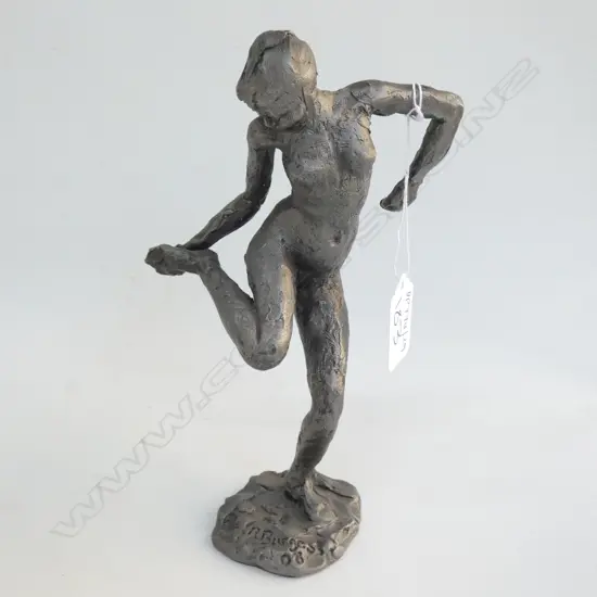 RODERICK BURGESS CAST METAL SCULPTURE, STANDING FIGURE
