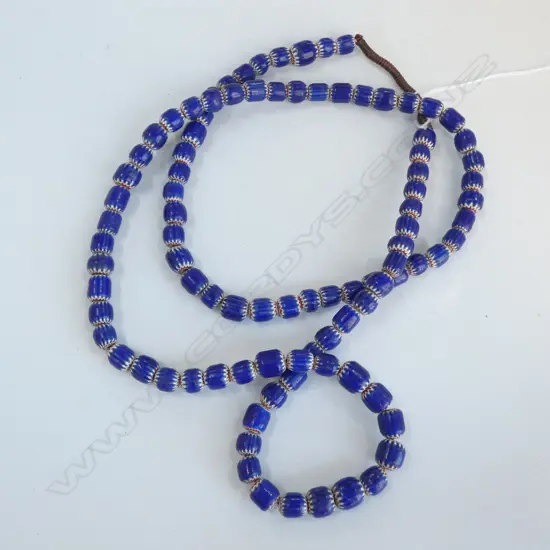 TRIBAL GLASS CHEVRON BEADS RESTRUNG