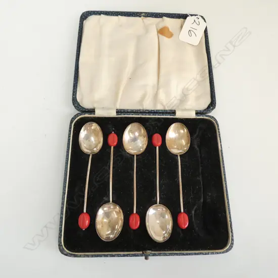 CASED SET STERLING SILVER COFFEE SPOONS (I MISSING)