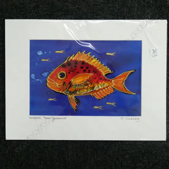 UNFRAMED W/C SNAPPER NZ BY D VASSEY