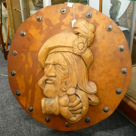LARGE CARVED WALL PLAQUE DIA. 790mm