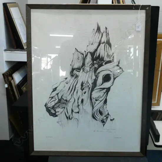 SIGNED REI HAMON PRINT, 1973 254/600 760 X 595MM