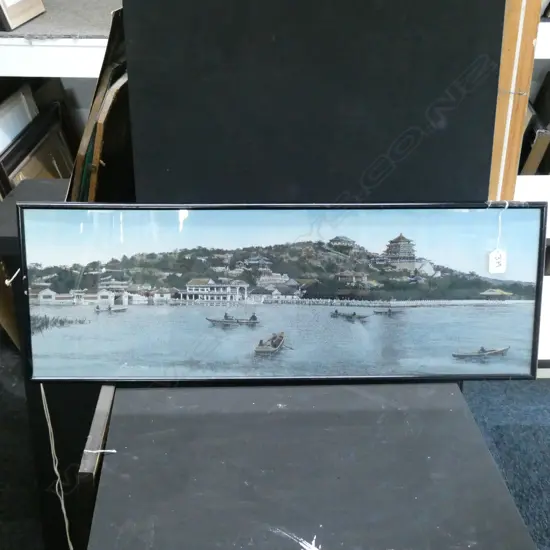 FRAMED ORIENTAL EMBROIDERY 750 X 265MM